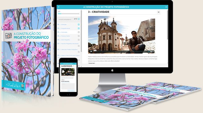 Kit do Curso de fotografia autoral - A construção do projeto fotográfico, apostilas, ebooks, vídeos e material complementar