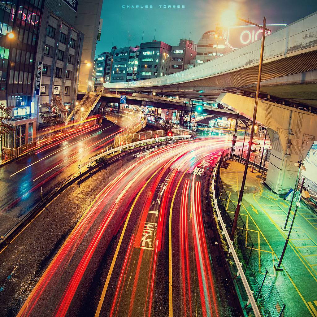 Fotos de Paisagens Longa Exposicao Luzes Tokio Japao Charles Torres