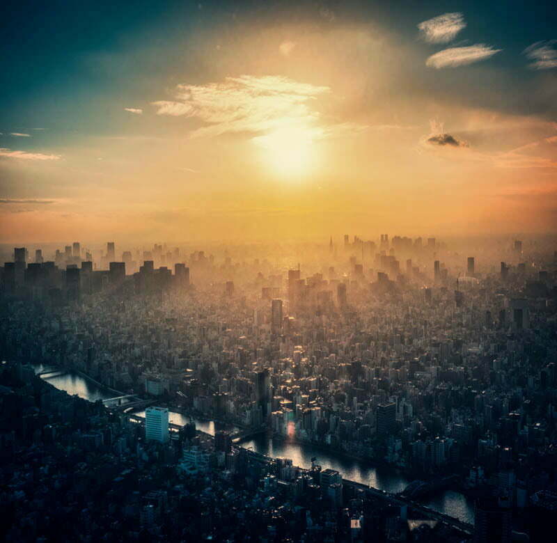 Fotografia de viagem toquio por do sol charles torres