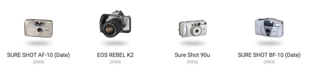 Linha do Tempo das Câmeras Canon