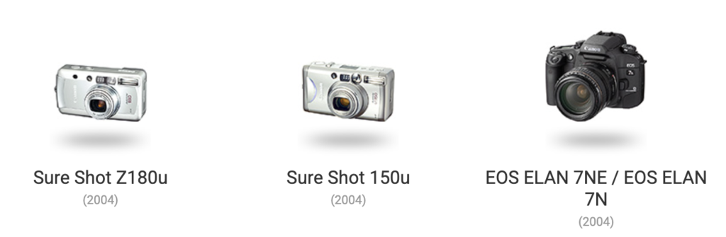 Linha do Tempo das Câmeras Canon