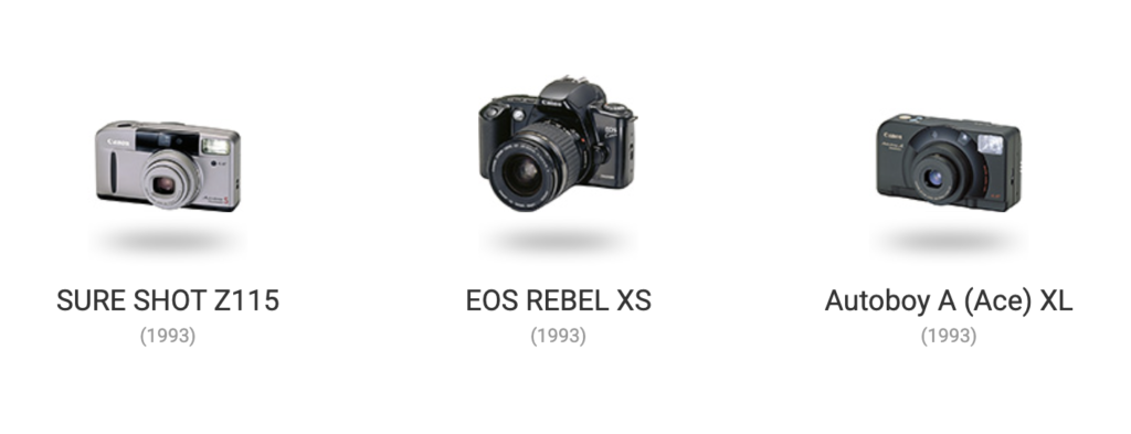 Linha do Tempo das Câmeras Canon