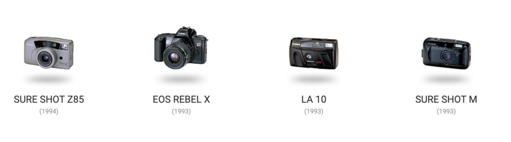 Linha do Tempo das Câmeras Canon