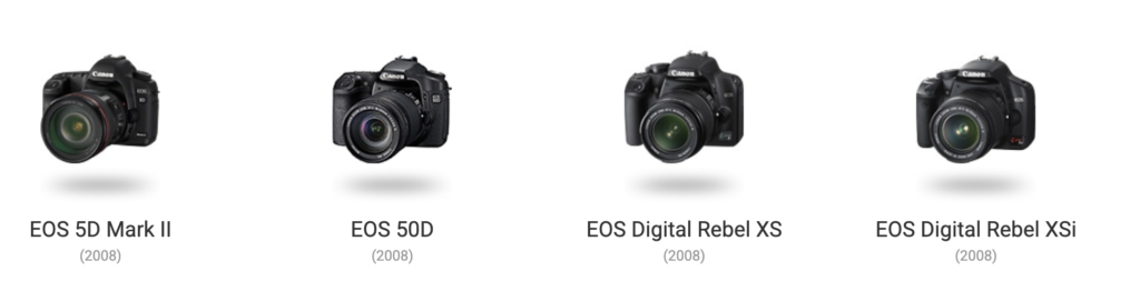 Linha do Tempo das Câmeras Canon