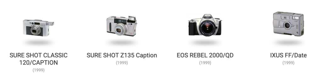 Linha do Tempo das Câmeras Canon
