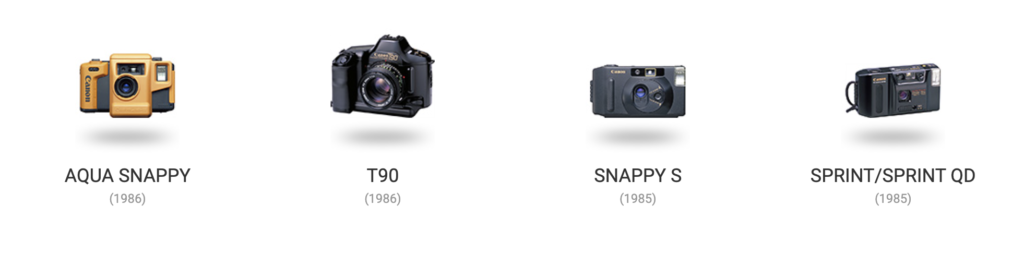 Linha do Tempo das Câmeras Canon