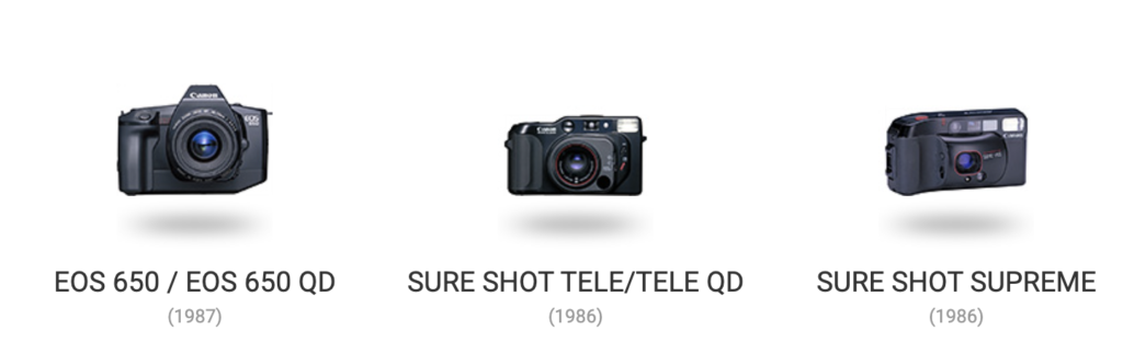 Linha do Tempo das Câmeras Canon
