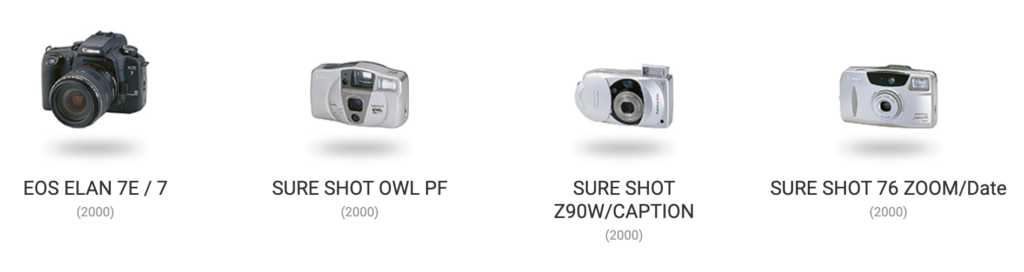 Linha do Tempo das Câmeras Canon