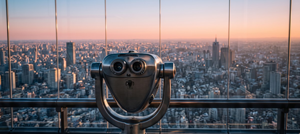 Mirante de Tóquio no pôr do sol