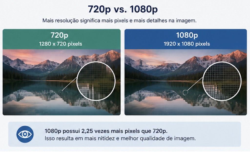 diferença de resolução entre 720p e 1080p